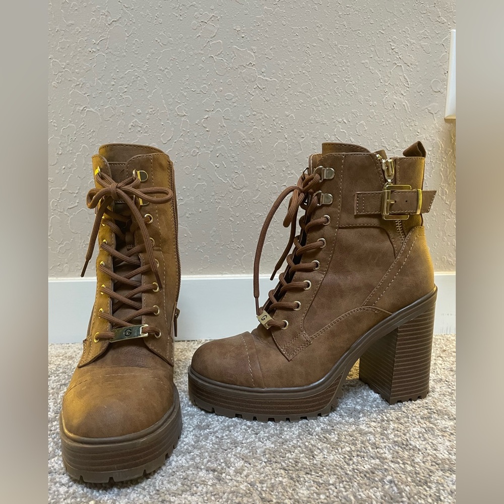 Guess Brand Lace-Up Ankle Boots - Picture 3 of 11